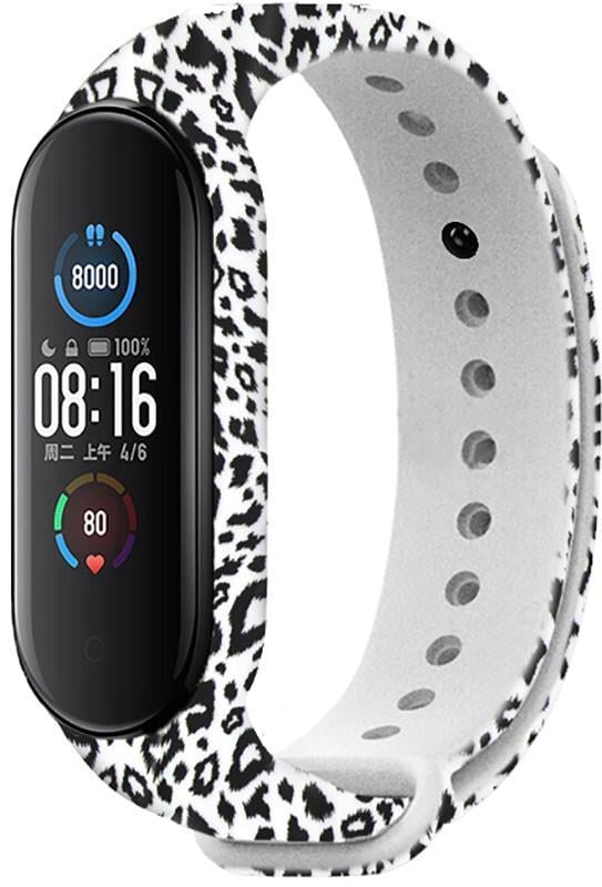 Ремінець UWatch TPU Replacement Print Design Wrist Strap for Mi Band 5/6/7 Leopard Light