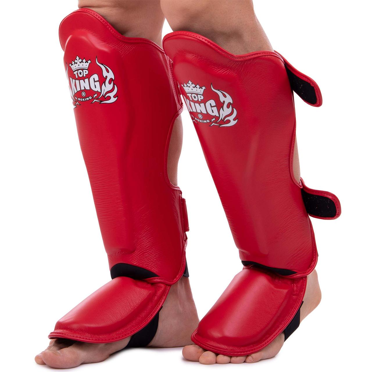 Защита голени и стопы Top King Pro кожаный M Красный (TKSGP-GL)