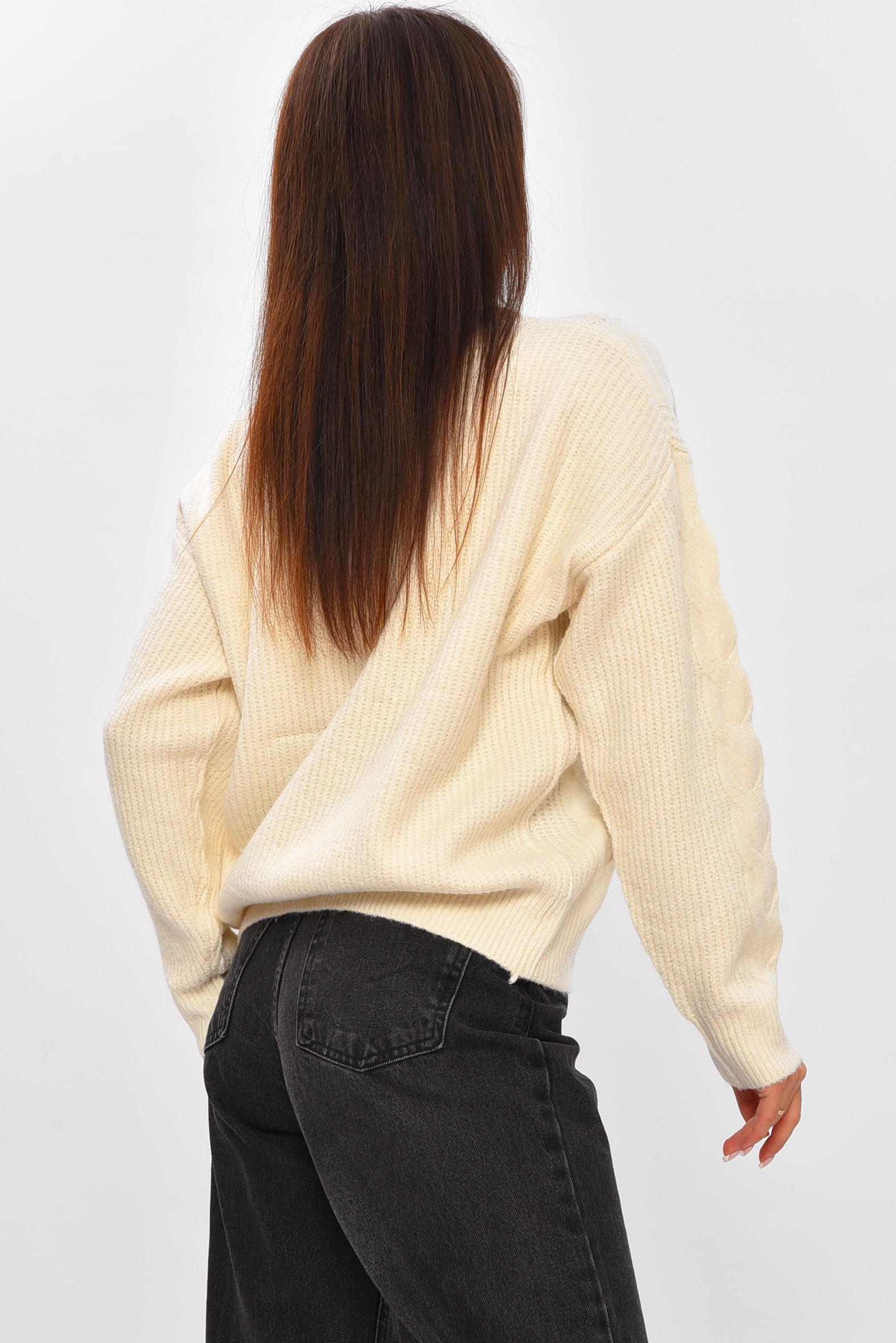 Свитер женский 206605 однотонный M-XL Белый (206605_!335395_44-48) - фото 3 Свитер женский 206605 однотонный M-XL Белый (206605_!335395_44-48) - фото 3