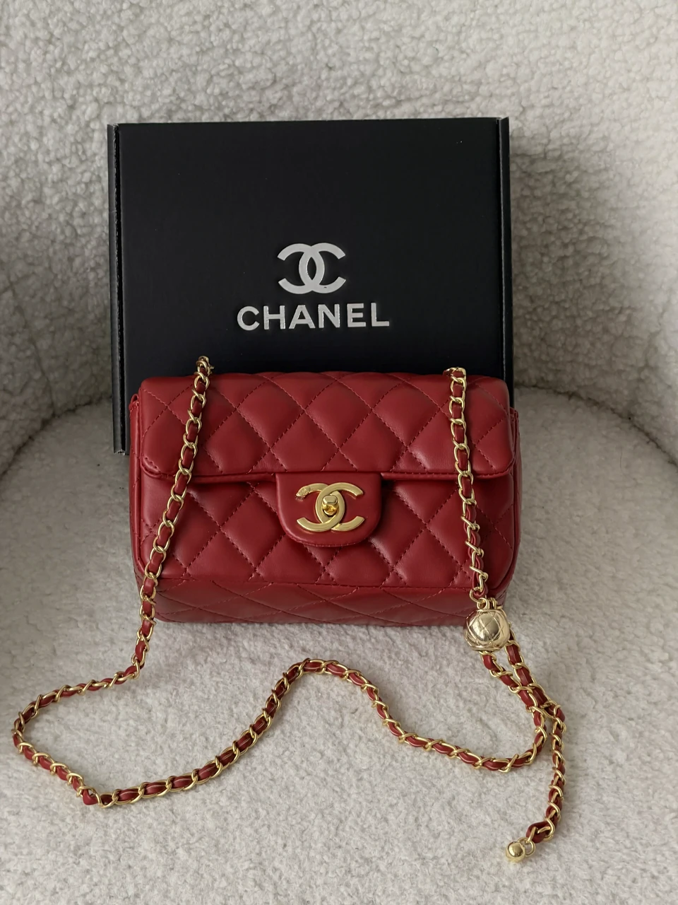 Сумка-клатч женская Chanel Classic Flap Mini Bag через плечо маленькая Красный (3065268295)