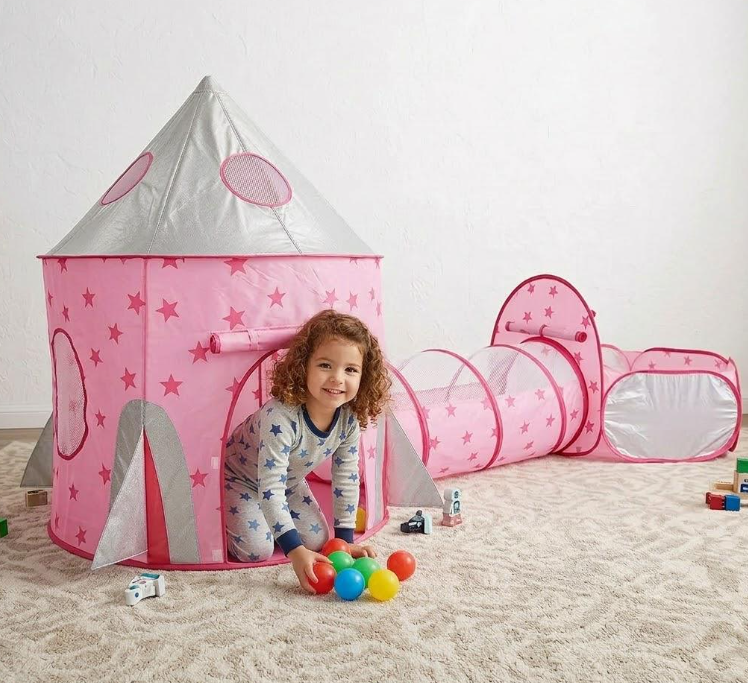 Домик детский игровой замок/тоннель/манеж 3в1 Розовый (33705060)