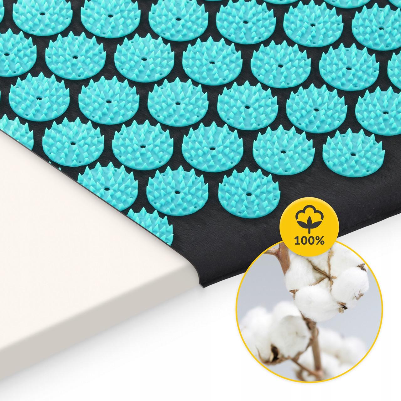 Килимок акупунктурний з валиком 4fizjo Classic Mat Аплікатор Кузнєцова Black/Blue (P-5905973402385) - фото 6