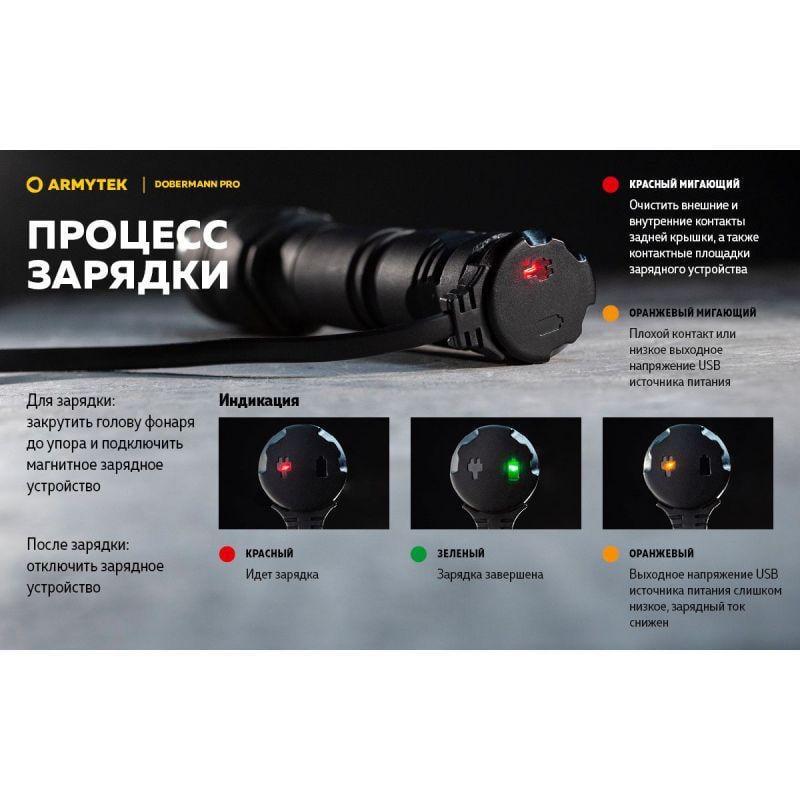 Фонарь Armytek Dobermann Pro v3.5 Magnet USB - фото 16