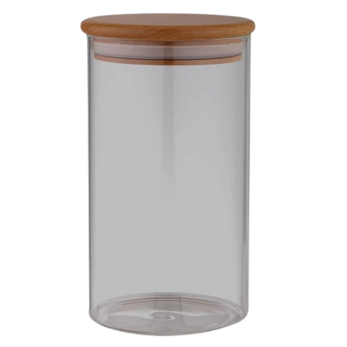 Банка скляна Stenson R29786 з бамбуковою кришкою 1,1 л 10х15 см (552478)