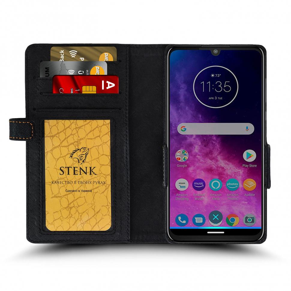 Чехол книжка Stenk Wallet для Motorola One Zoom Черный (64600)