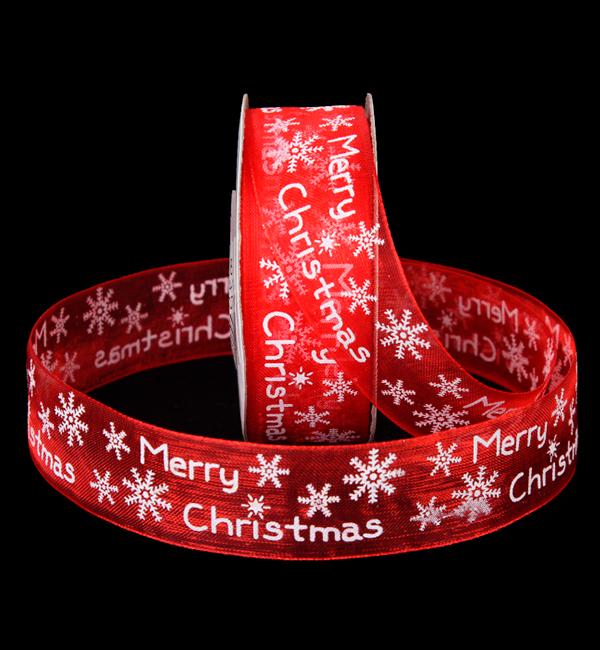 Лента органза Merry Christmas 2,5x18 м Лента органза Merry Christmas 2,5x18 м