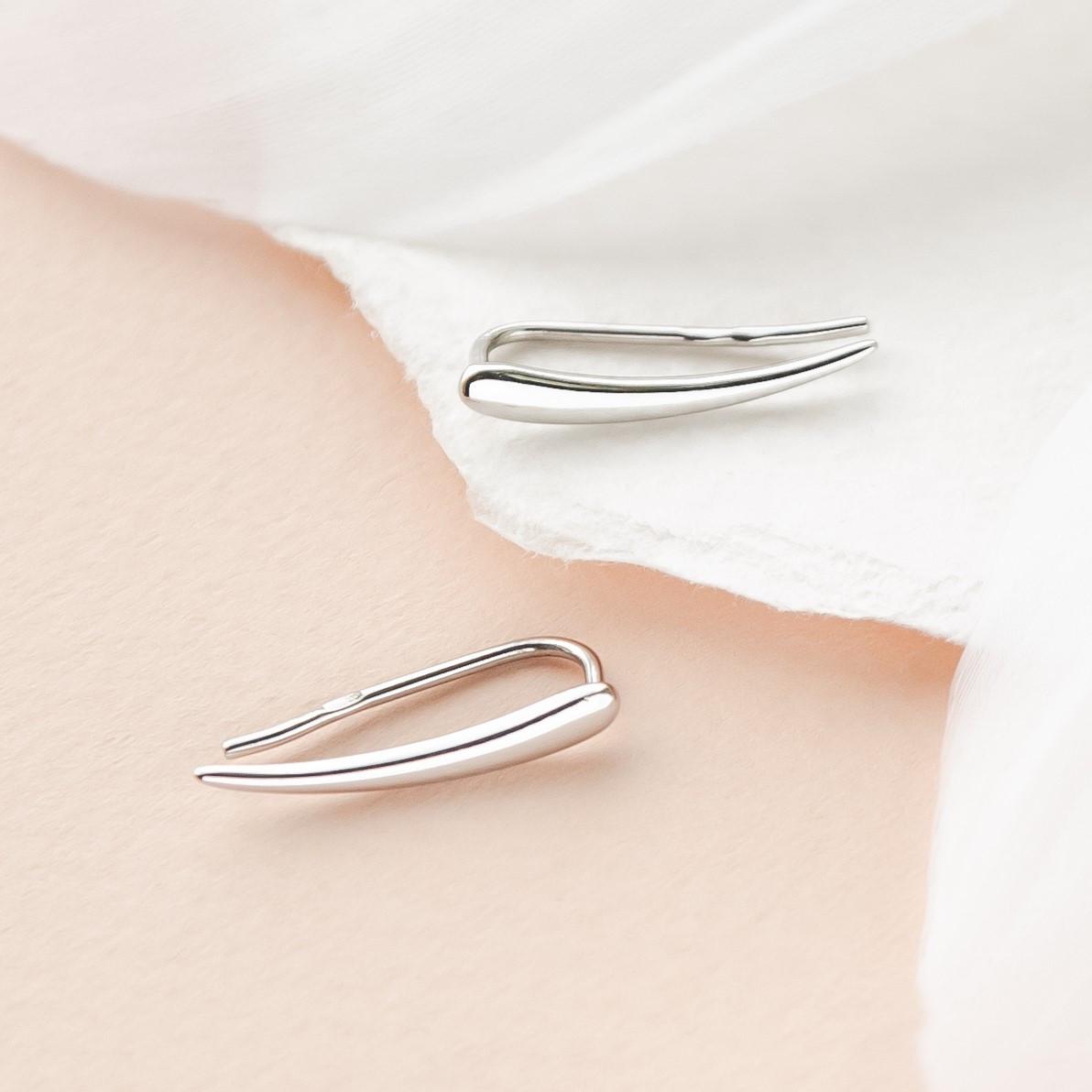 Серебряные серьги-кафы Нежные лепестки