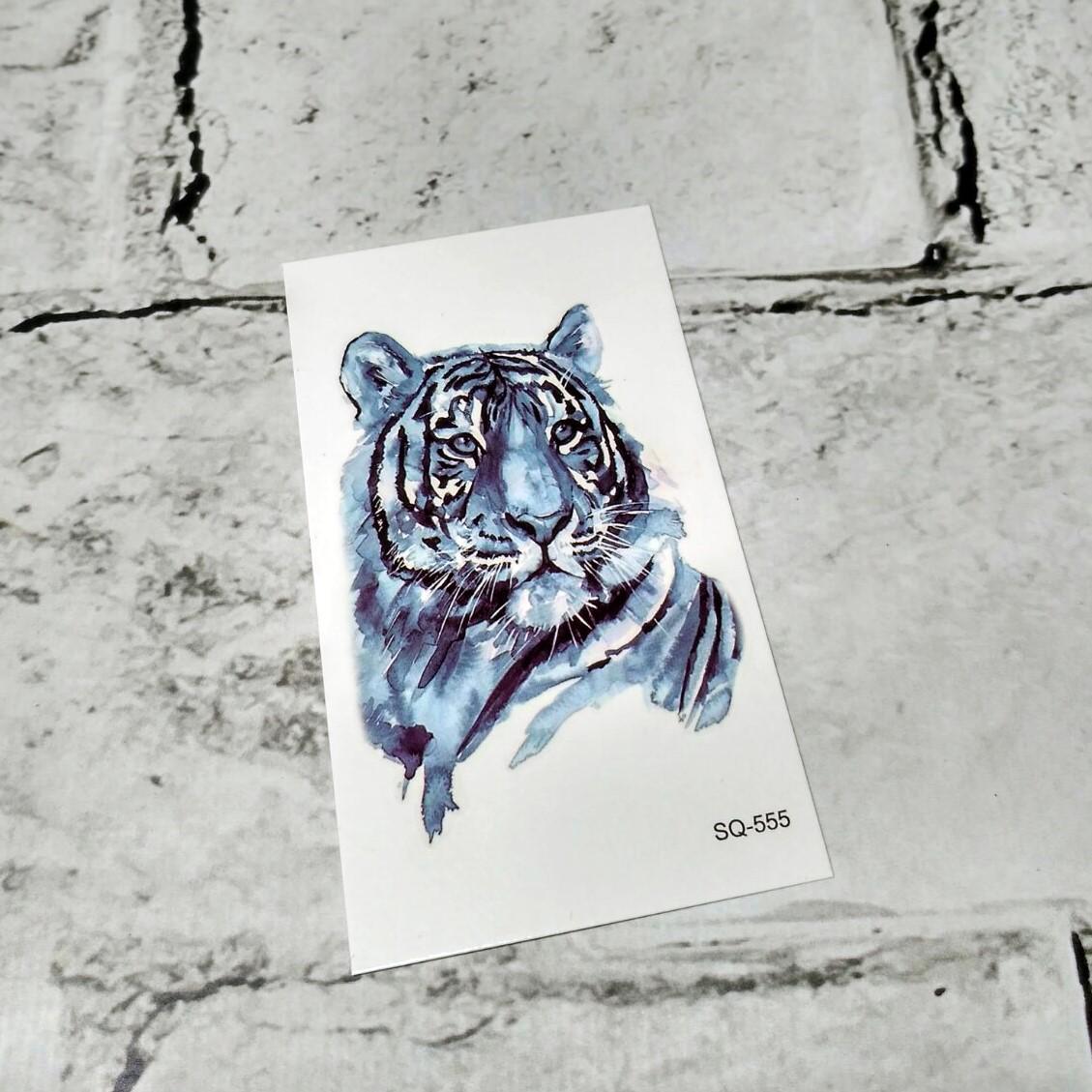 Тату временное Тигр лист 6x10.5 см (SQ-555)