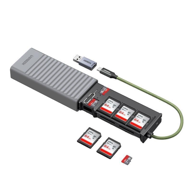 Кейс для карт Ugreen USB 3.0 (5 Сірий (55899) Кейс для карт Ugreen USB 3.0 (5 Сірий (55899)