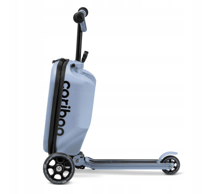 Трехколесный самокат CARIBOO iTRAVEL с детским чемоданом 2в1 Голубой (100851) - фото 2