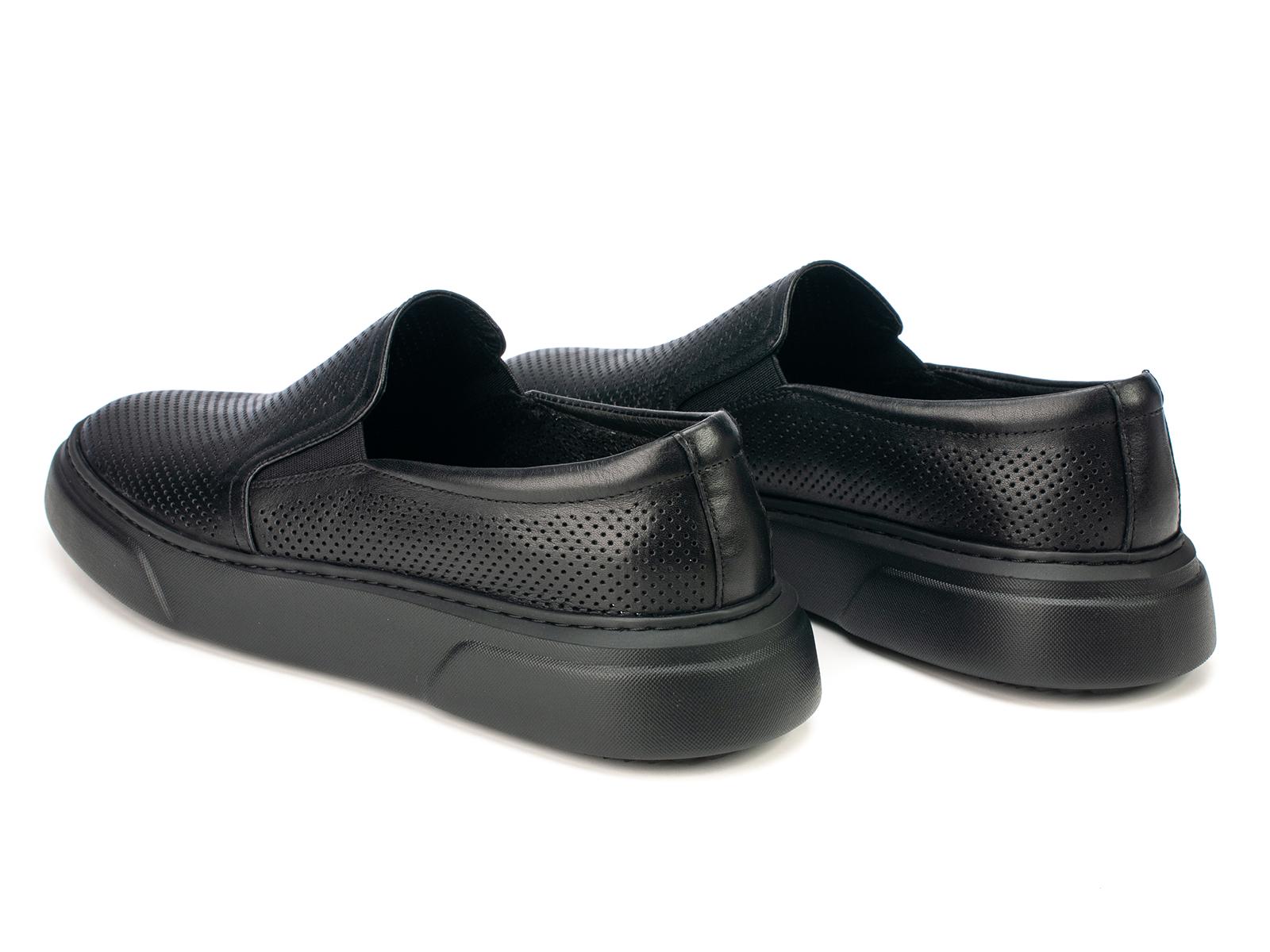 Слипоны мужские кожаные SHTENG с перфорацией р. 42 Черный - фото 2