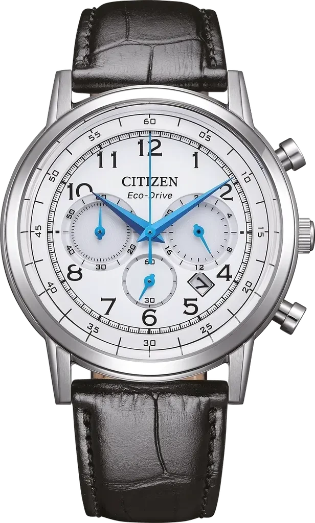 Наручний годинник чоловічий Citizen CA4630-02A Eco-Drive з сталевим корпусом та білим циферблатом