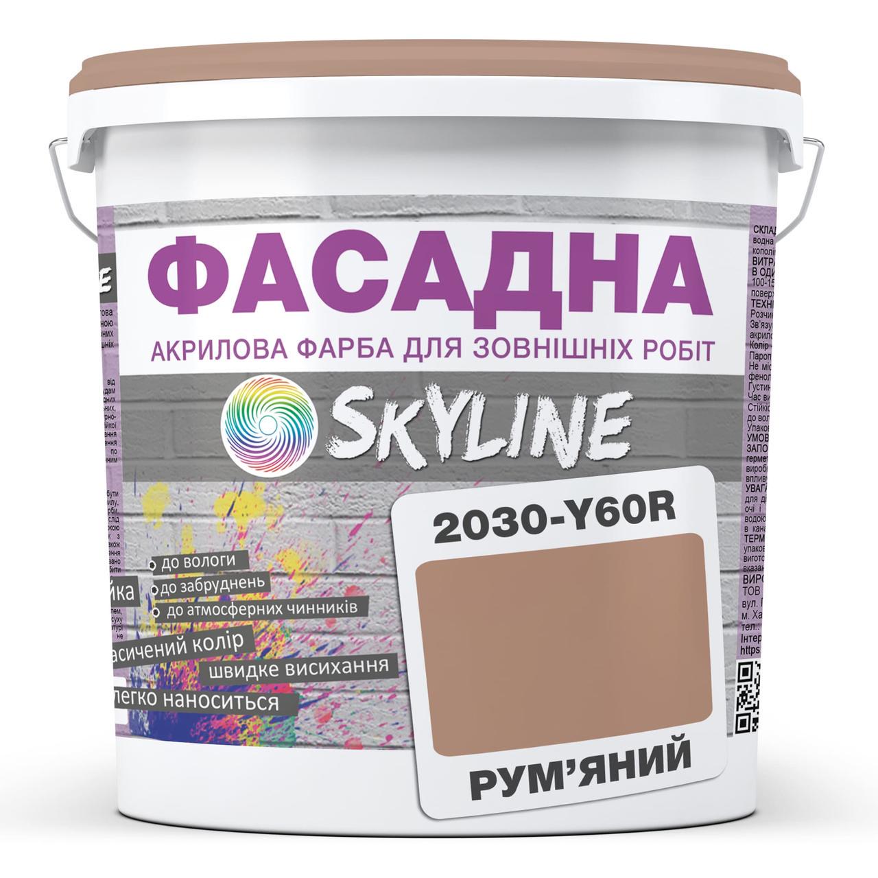 Краска фасадная Skyline 2030-Y60R акрил-латексная 1 л Румяный - фото 1