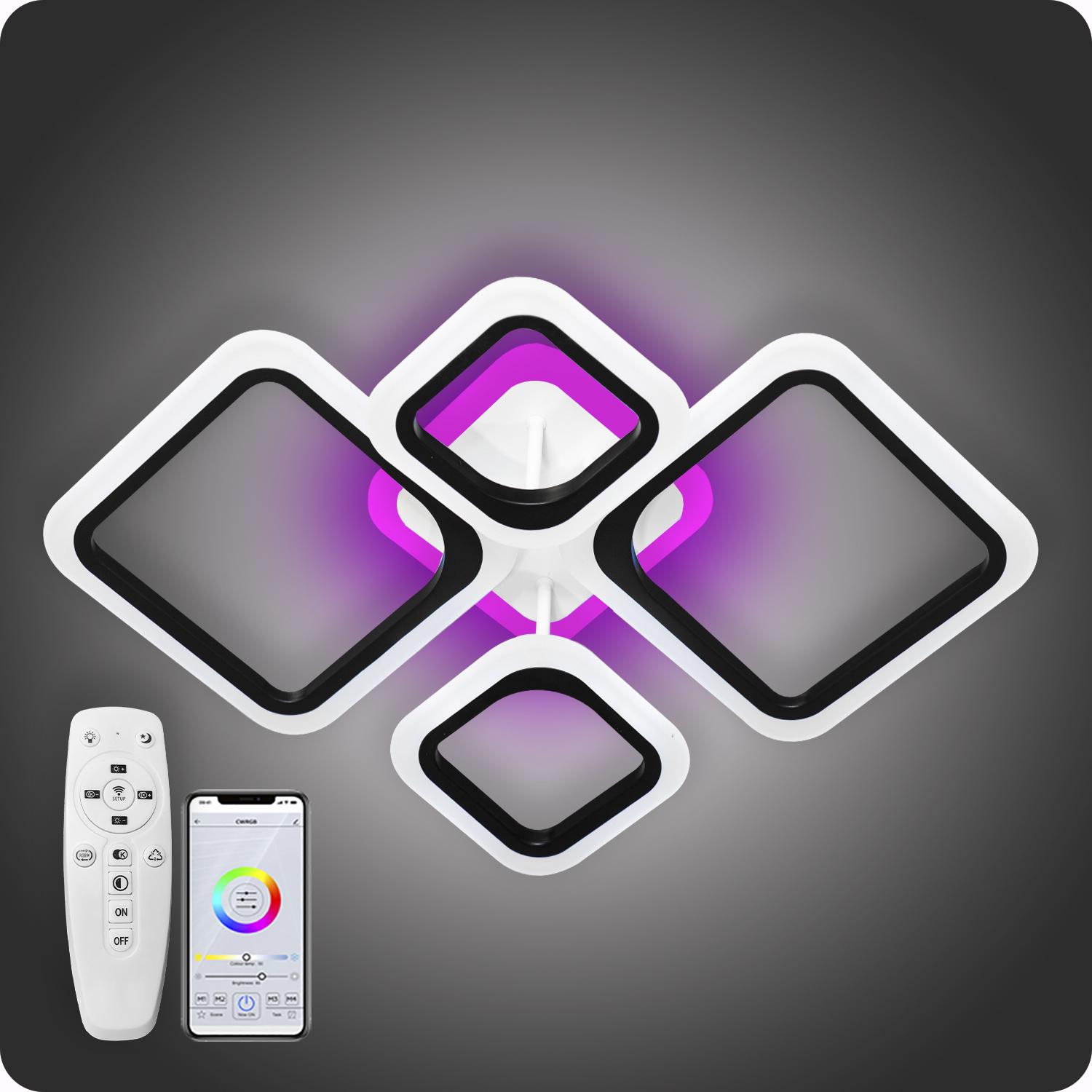 Люстра світлодіодна 517 Dlight 3color з пультом 80 Вт Чорний (01520) - фото 2 Люстра світлодіодна 517 Dlight 3color з пультом 80 Вт Чорний (01520) - фото 2