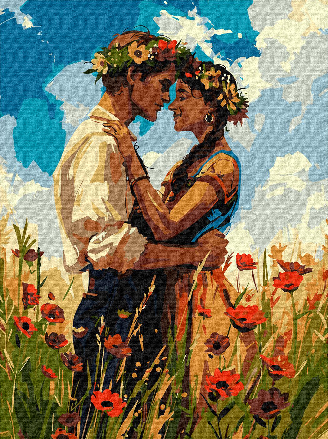 Набір для розпису по номерах Ideyka Закохана пара КНО8456 30x40 см (MTT-184828)