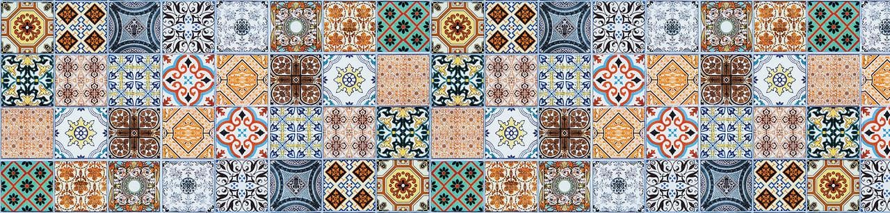 Фартук кухонный Плитка орнамент 02 60х250 см Зеленый