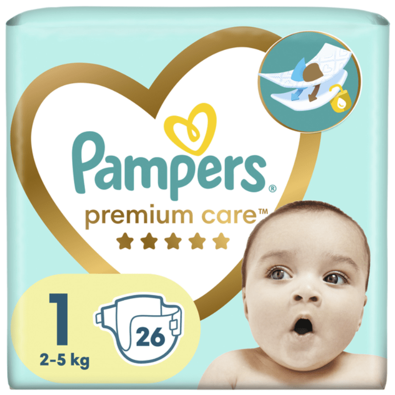 Підгузки дитячі Pampers Premium Care Newborn 2-5 кг 26 шт. (21594619) - фото 1