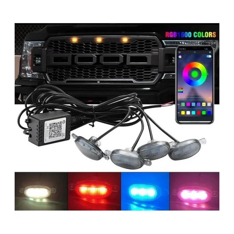 Габарити в решітку радіатора 3LED RGB Bluetooth 12V 4 шт. (4631-Leader) - фото 2
