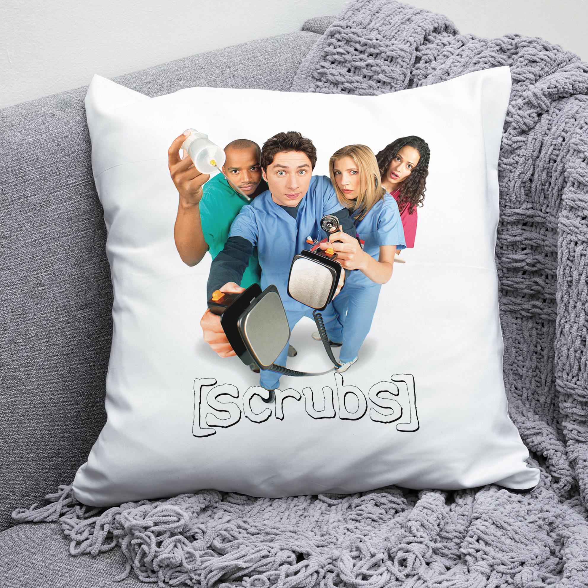 Плюшевая подушка квадрат с принтом Клиника Scrubs