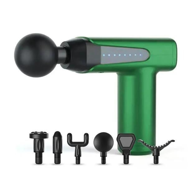 Масажер ударний для тіла портативний з 6 насадками для м’язів акумуляторний