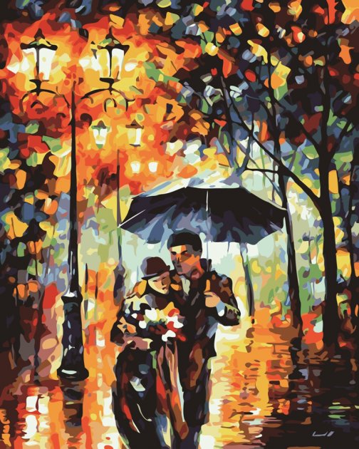 Картина по номерам Лавка Чудес Влюбленные под зонтом 40х50 см (LC30050)