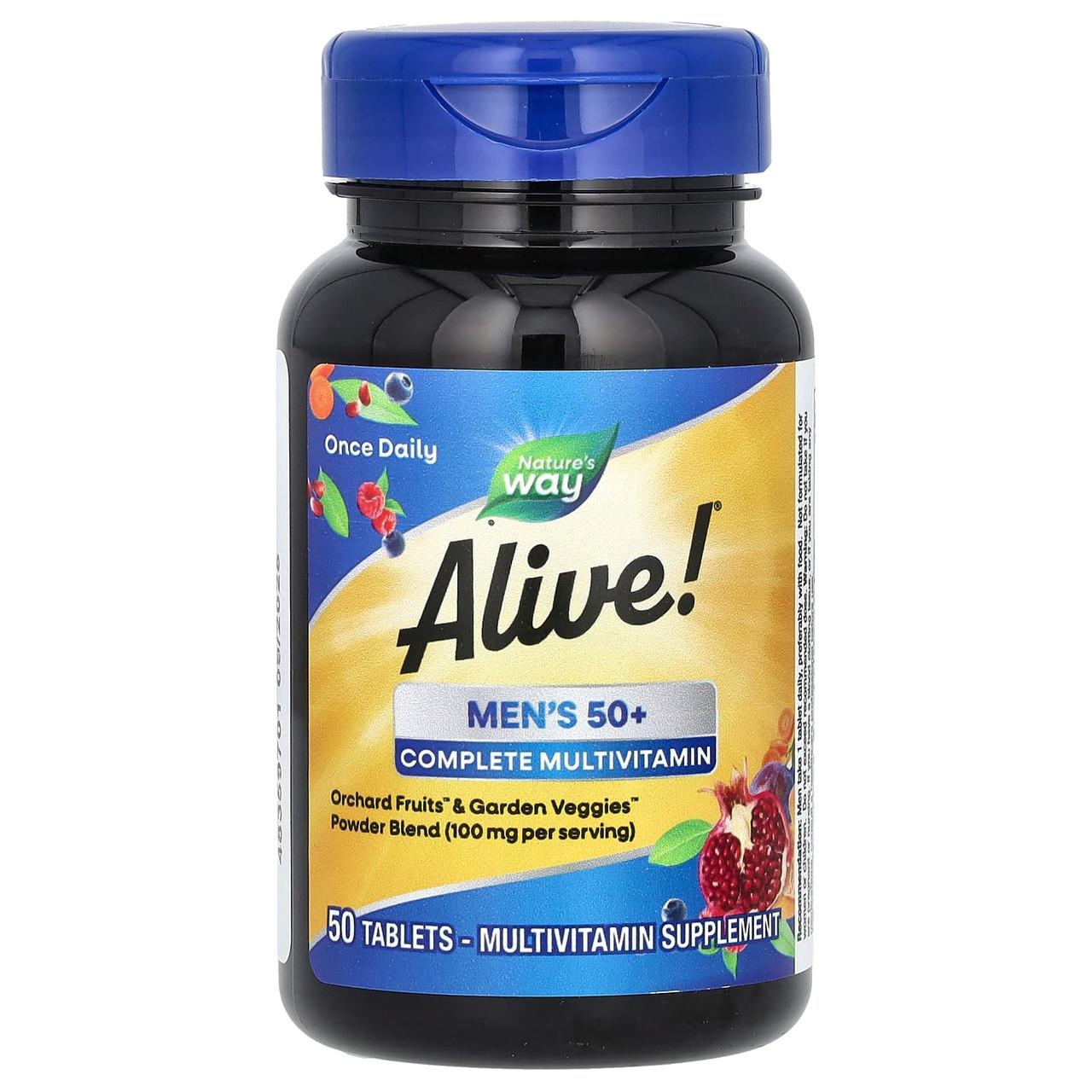 Комплекс вітамінів для чоловіків 50+ Nature's Way Alive! Men's Complete Multivitamin 50 таблеток - фото 3