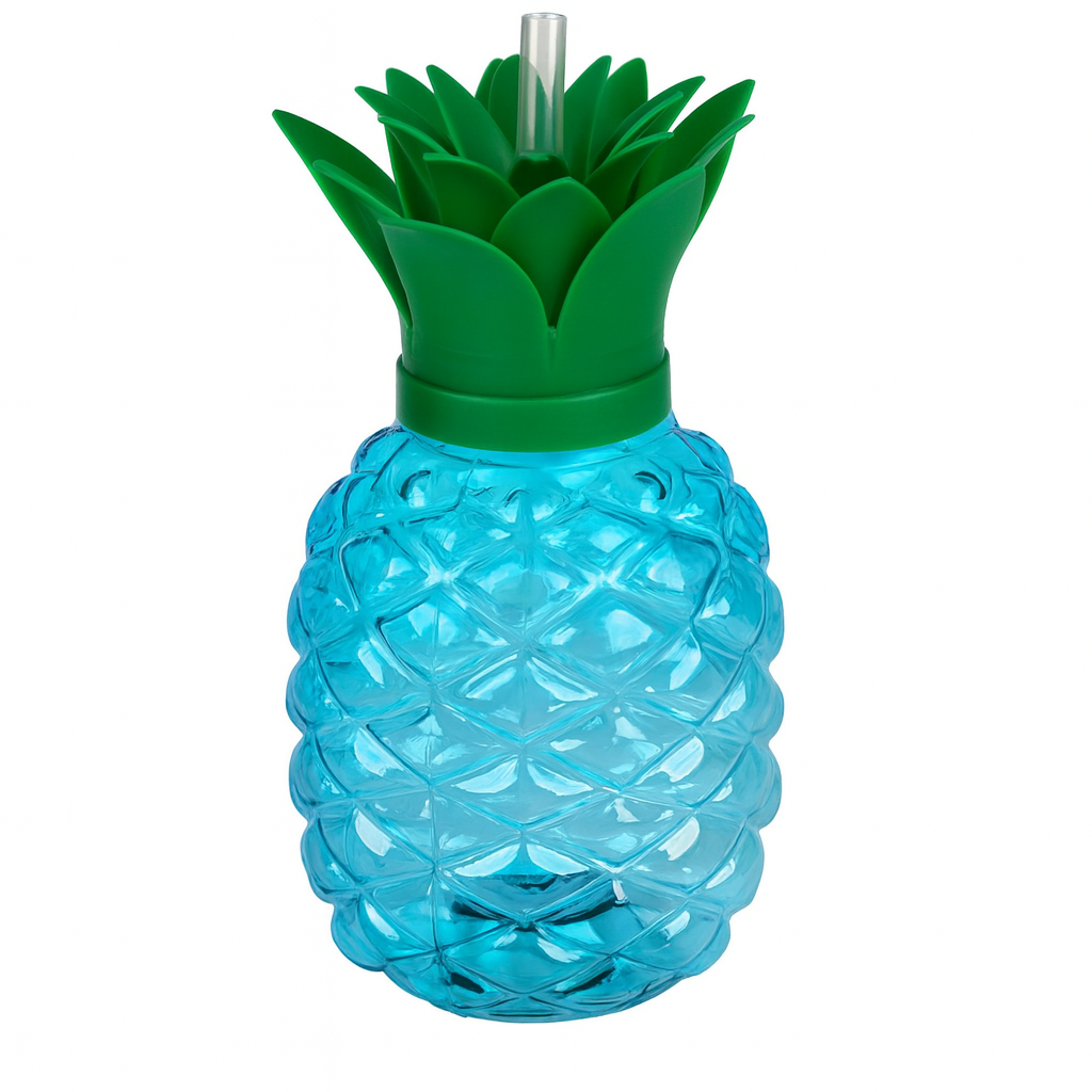 Склянка з кришкою та трубочкою Pineapple R101018 500 мл Блакитний (29425243)