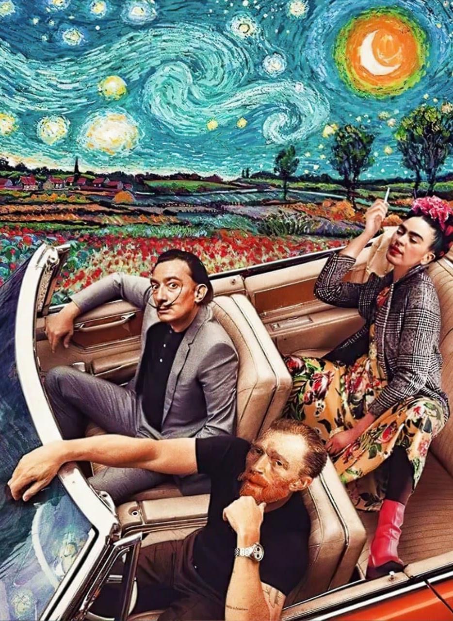 Картина по номерам Ван Гог/Дали/Фріда Кало 40х50 (GX41059)