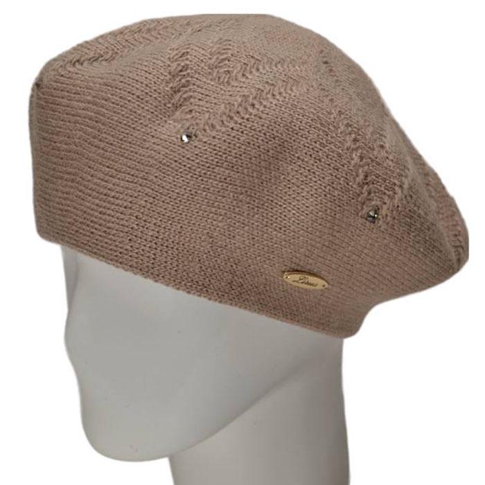 Берет женский Lirus Омега двойной шерстяной Светло-бежевый (111561)