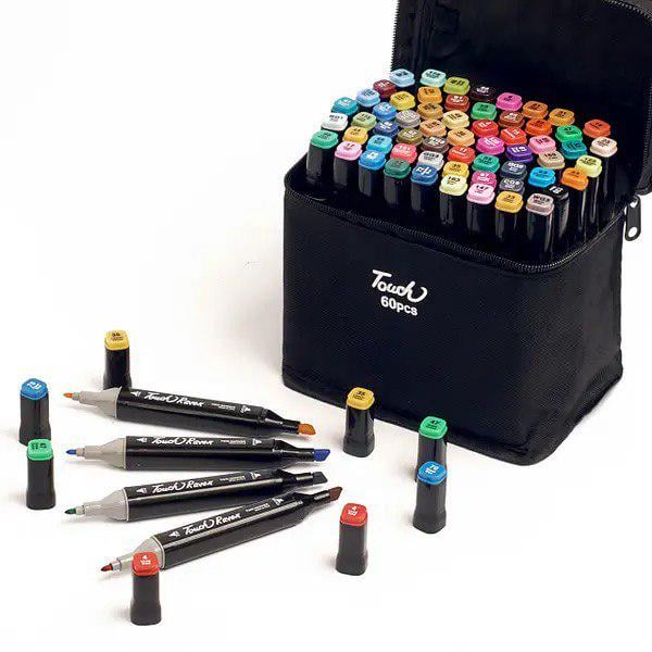 Набор скетч маркеров Touch Raven для рисования в чехле 60 цветов (199)