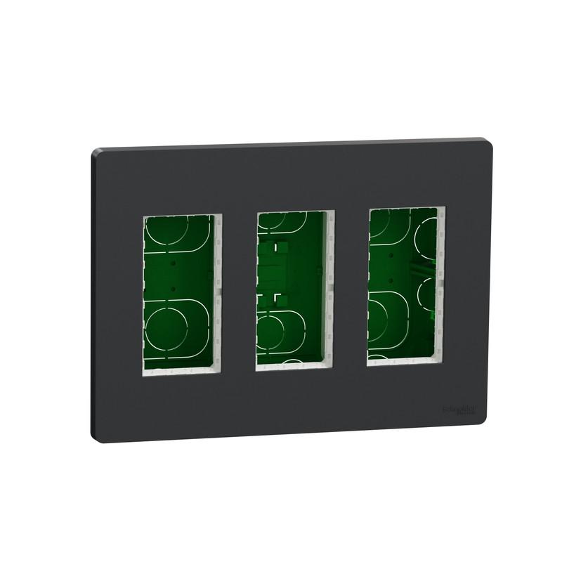 Блок Schneider Electric Unica System скрытая вставка + 3х2 ABS Антрацитовый (NU173454)