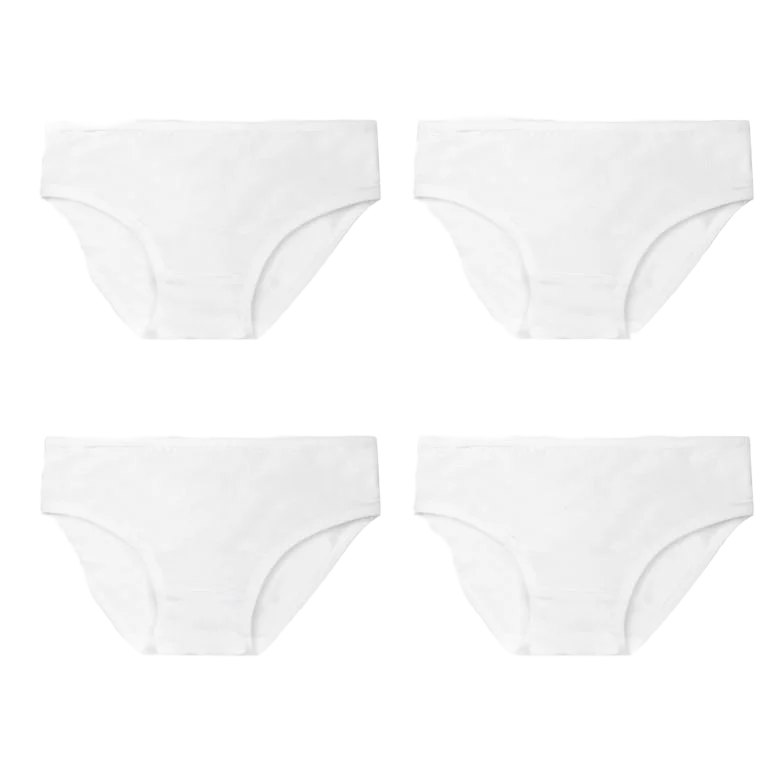 Трусы-бикини детские хлопковые для девочки Gabbi Стандарт 4 шт. 140-146 см Белый (12855)