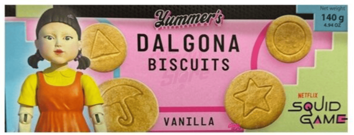 Печенье Yummer's Dalgona Biscuits Vanilla Squid Game 140 г (2676623055)