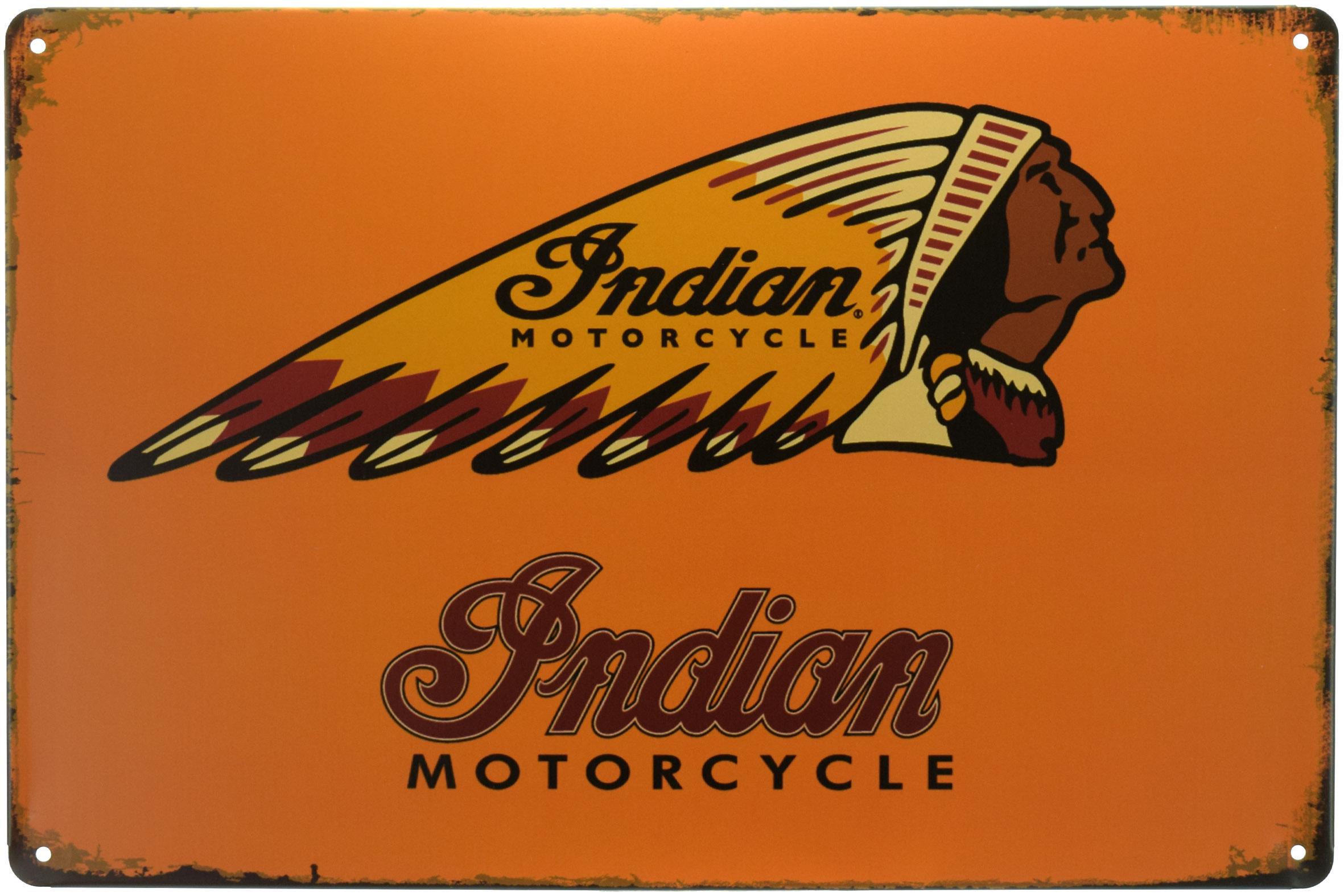 Табличка металлическая Indian Motorcycle Logo 20x30 см - фото 1