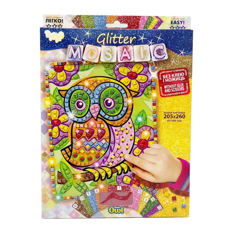 Набір креативної творчості Danko Toys Блискуча мозаїка Owl-1 БМ-02-07 20,6х26 см (RLT46972)