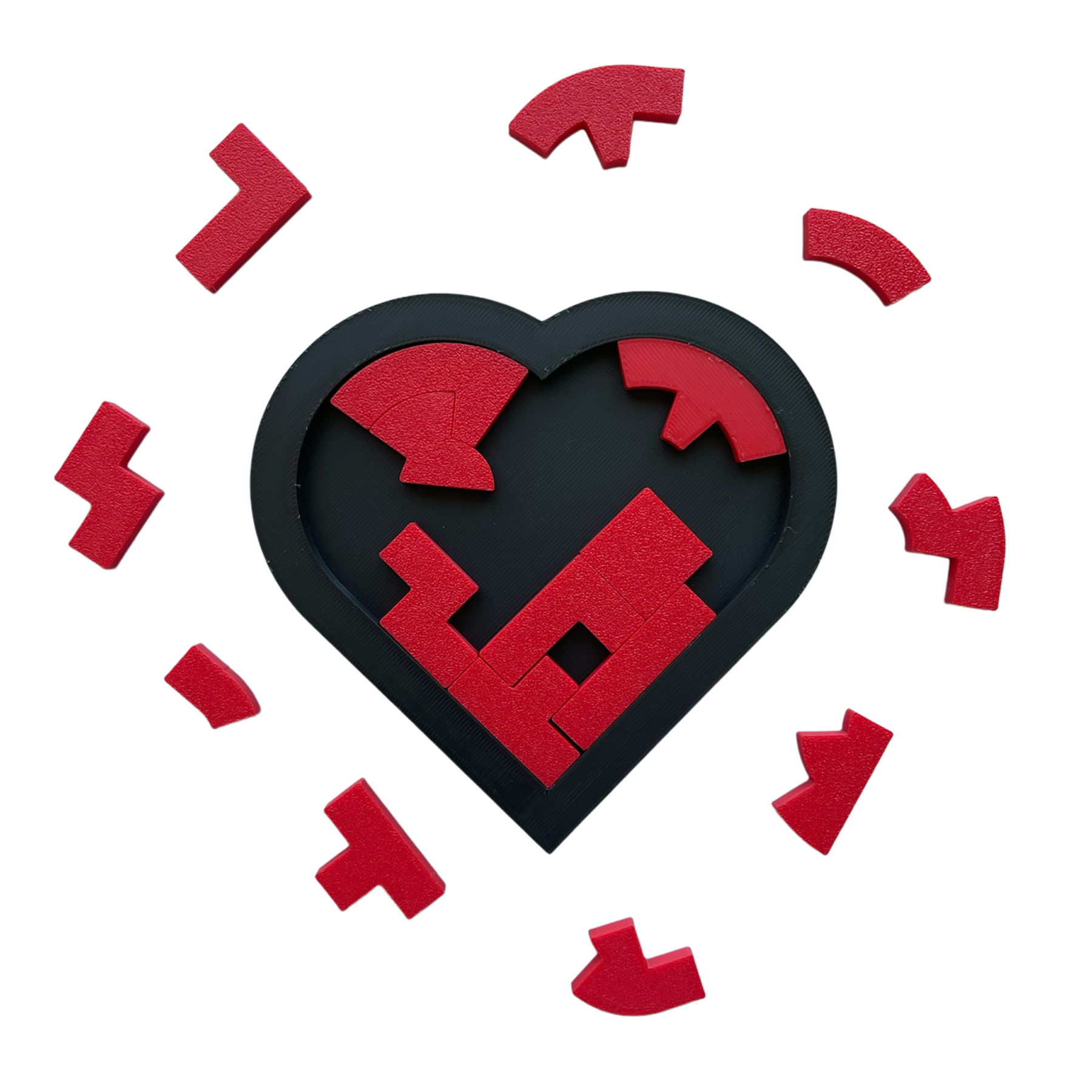 Головоломка-пазл Серце Чорний/Червоний