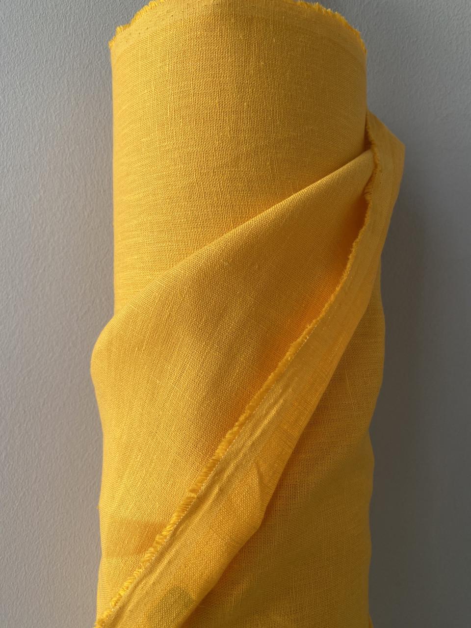 Ткань скатертная LINEN PLUS льняная 145 см 260 Желтый - фото 3