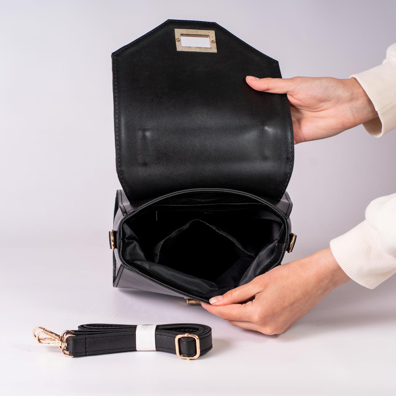 Сумка женская с клапаном леопард XENIA № 37-24 из эко-кожи Черный - фото 3 Сумка женская с клапаном леопард XENIA № 37-24 из эко-кожи Черный - фото 3