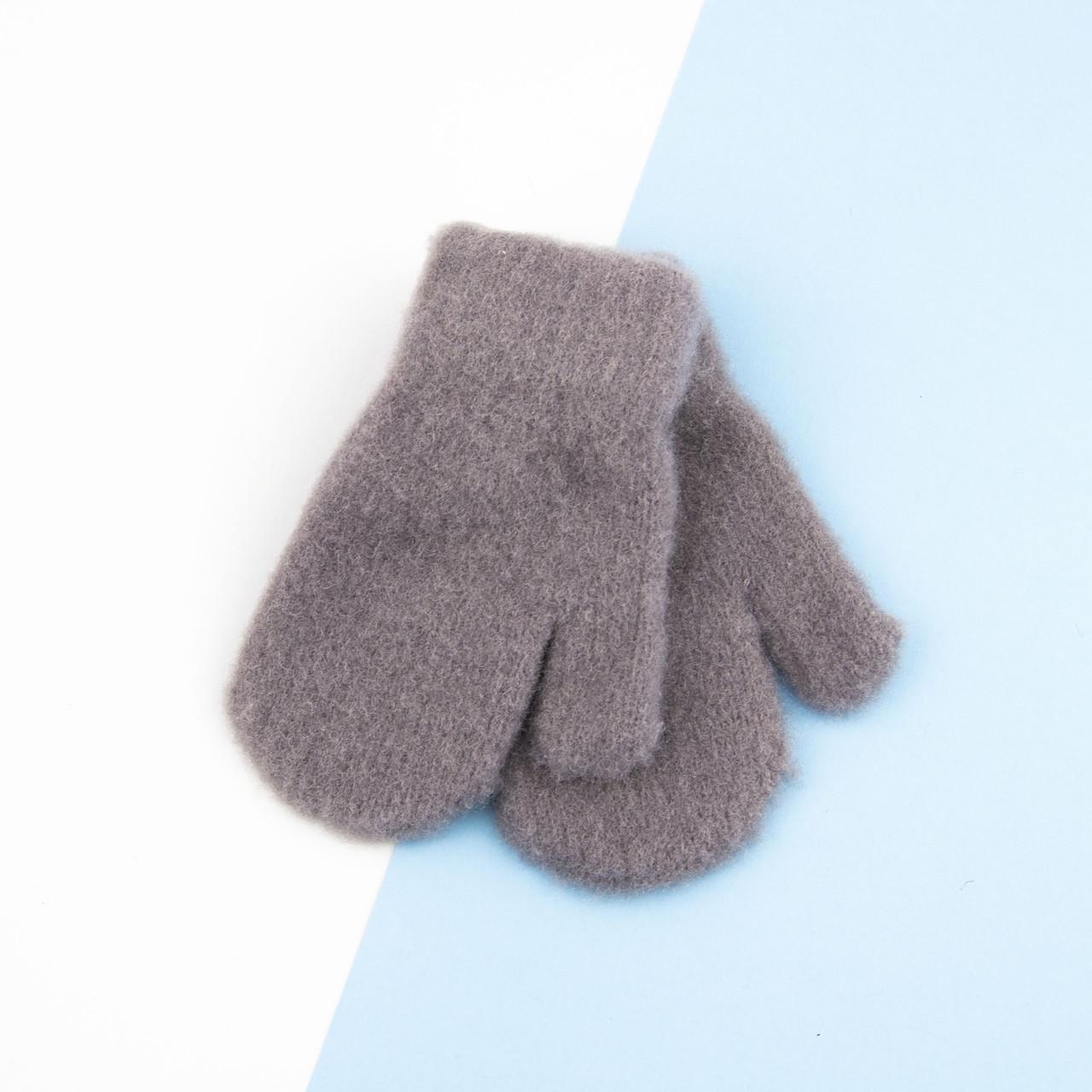 Перчатки детские для малышей зимние 1-2 года Серый (23-3-12)