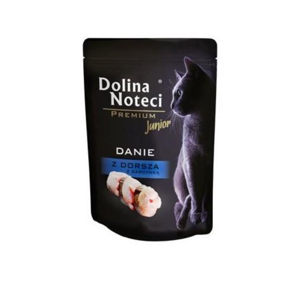 Корм влажный беззерновой для котят Dolina Noteci Premium Junior с треской 85 г (1719102492)