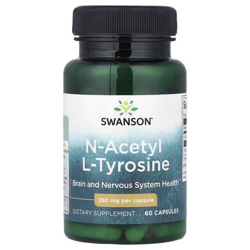 Добавка L-Тирозин Swanson N-Acetyl L-Tyrosine 350 мг 60 капс. (SW1408)