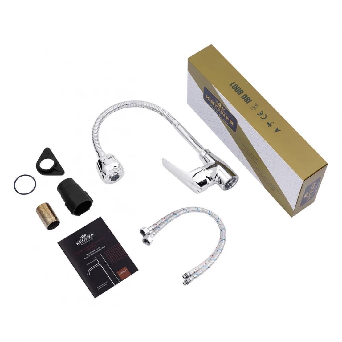 Смеситель для кухни Kroner KRM Odra C039-1 с гибким изливом (CV021200) - фото 3 Смеситель для кухни Kroner KRM Odra C039-1 с гибким изливом (CV021200) - фото 3