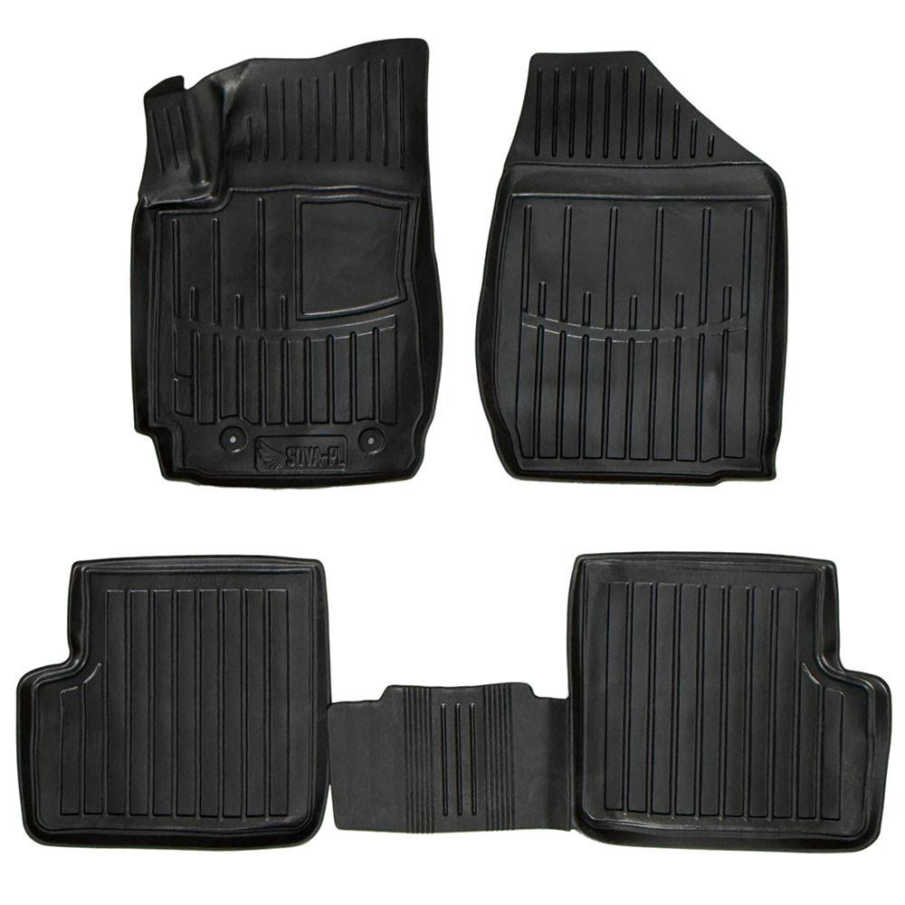 Коврики в салон SOVA-PL для Toyota Corolla E120 2000-2006 резиновые 4 шт. Черный (28800456)