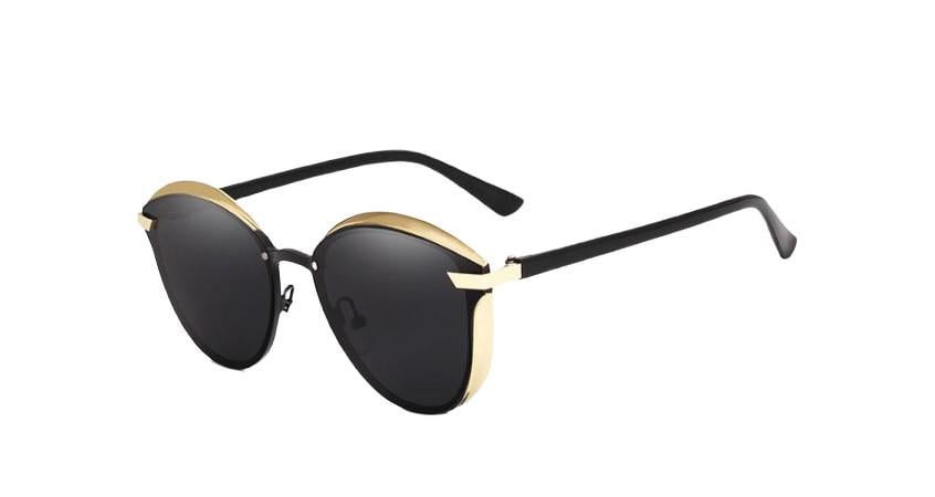 Женские солнцезащитные очки KINGSEVEN DESIGN N7824 Кошачий глаз с поляризованными линзами Золотой/Серый