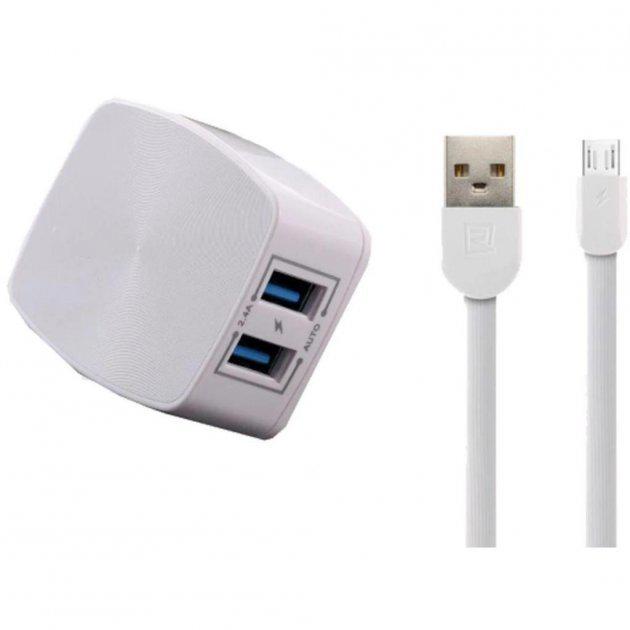 Зарядное устройство для Remax RP-U215i 2,4 A 2 USB кабель Lightning 220 V EU Белый (6954851290490) - фото 2