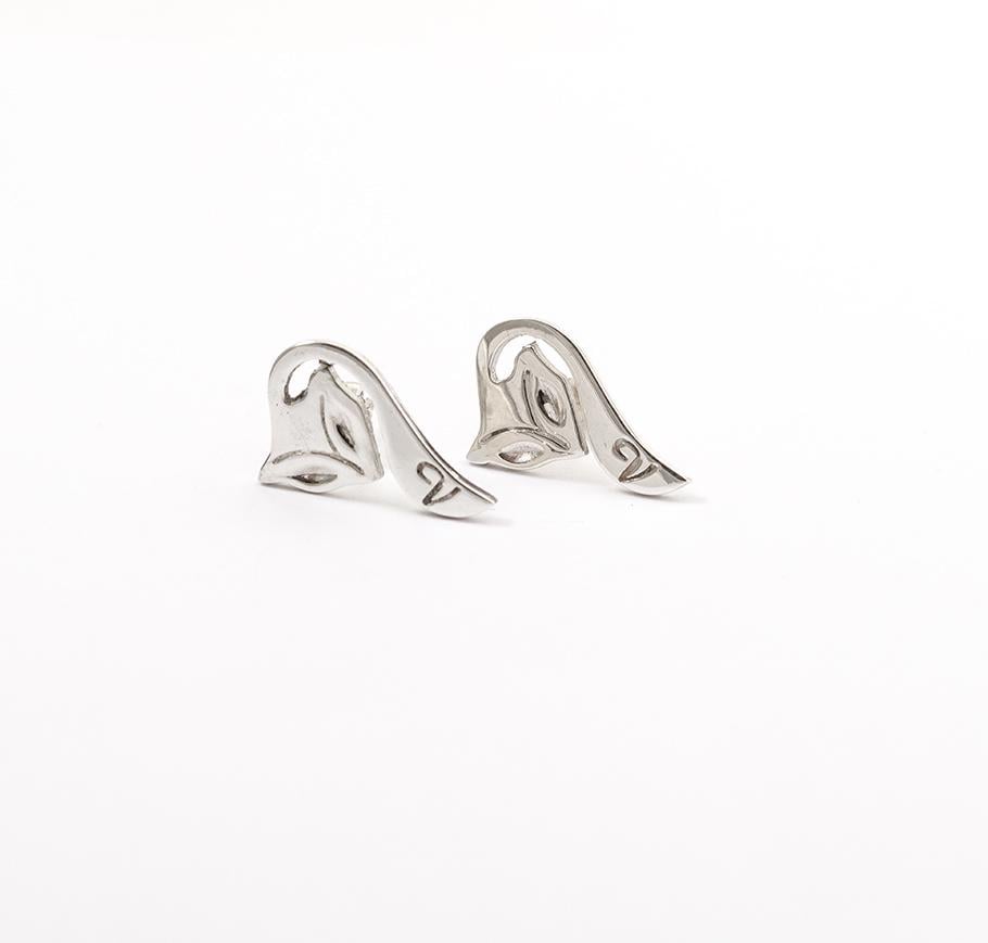 Серьги в виде лисы Maxi Silver 7098 (87098)