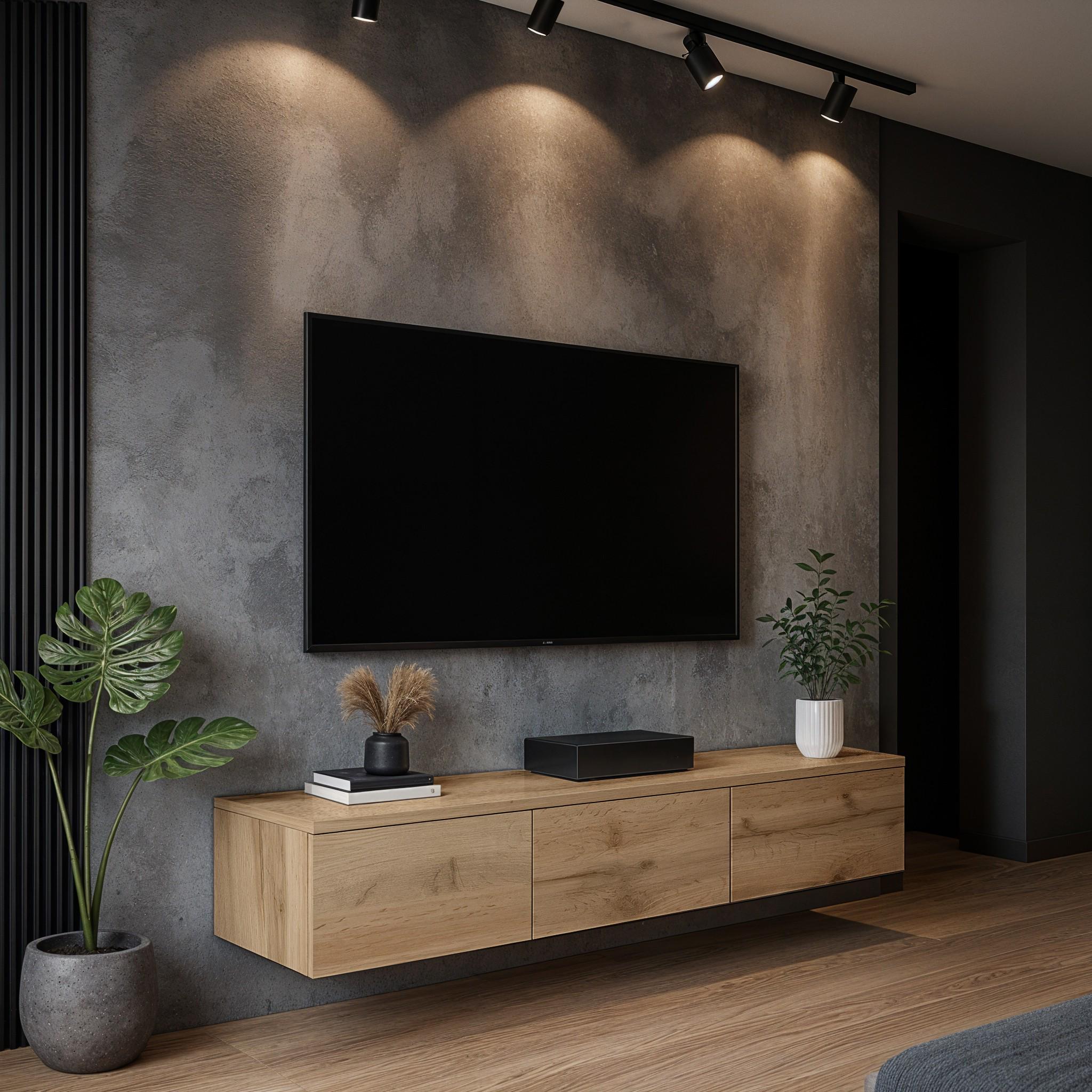 Тумба под телевизор подвесная Трио 1476x276x280 мм Дуб Аппалачи Тумба под телевизор подвесная Трио 1476x276x280 мм Дуб Аппалачи