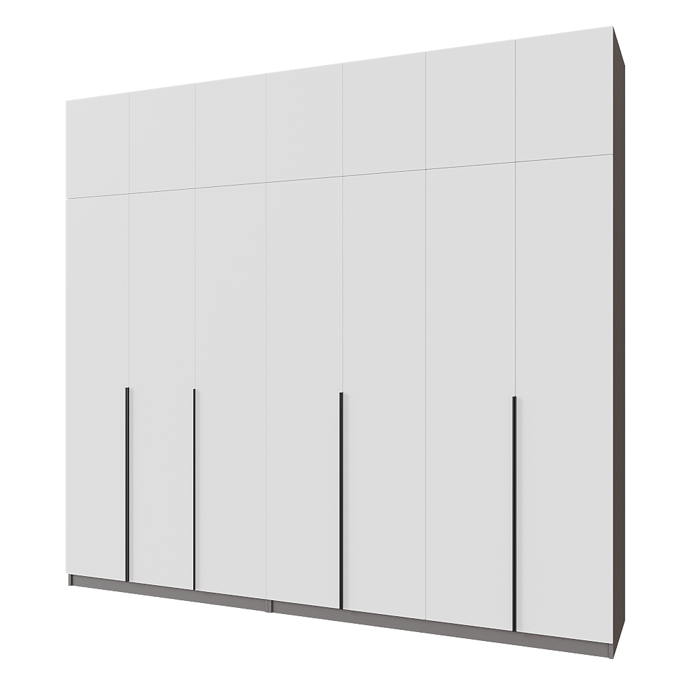 Шкаф распашной с тумбой и антресолью Меблітренд Чиназес Чита-2800.4 2800х500х2450 мм Графитовый/Белый (27552843)