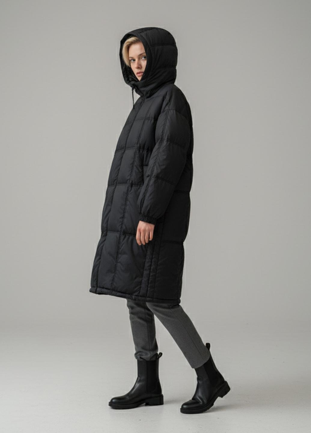 Пуховик женский Number Nine DW-011 демисезонный с капюшоном р. 42 Черный (DW-011-42) - фото 5 Пуховик женский Number Nine DW-011 демисезонный с капюшоном р. 42 Черный (DW-011-42) - фото 5