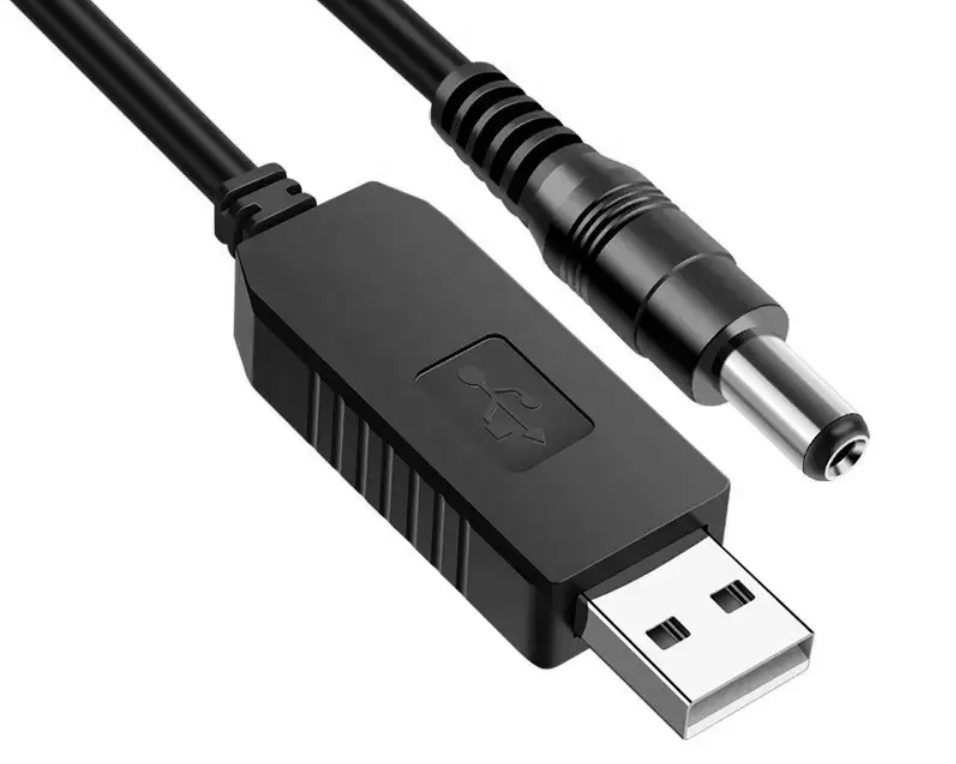 Кабель з перетворювачем USB 5 V DC 5,5-2,1/12 V для роутера/відеокамери (1751529534) - фото 1